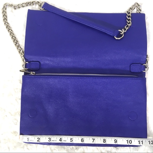 Express Blue Faux Leather Foldover Clutch - Picture 4 of 6